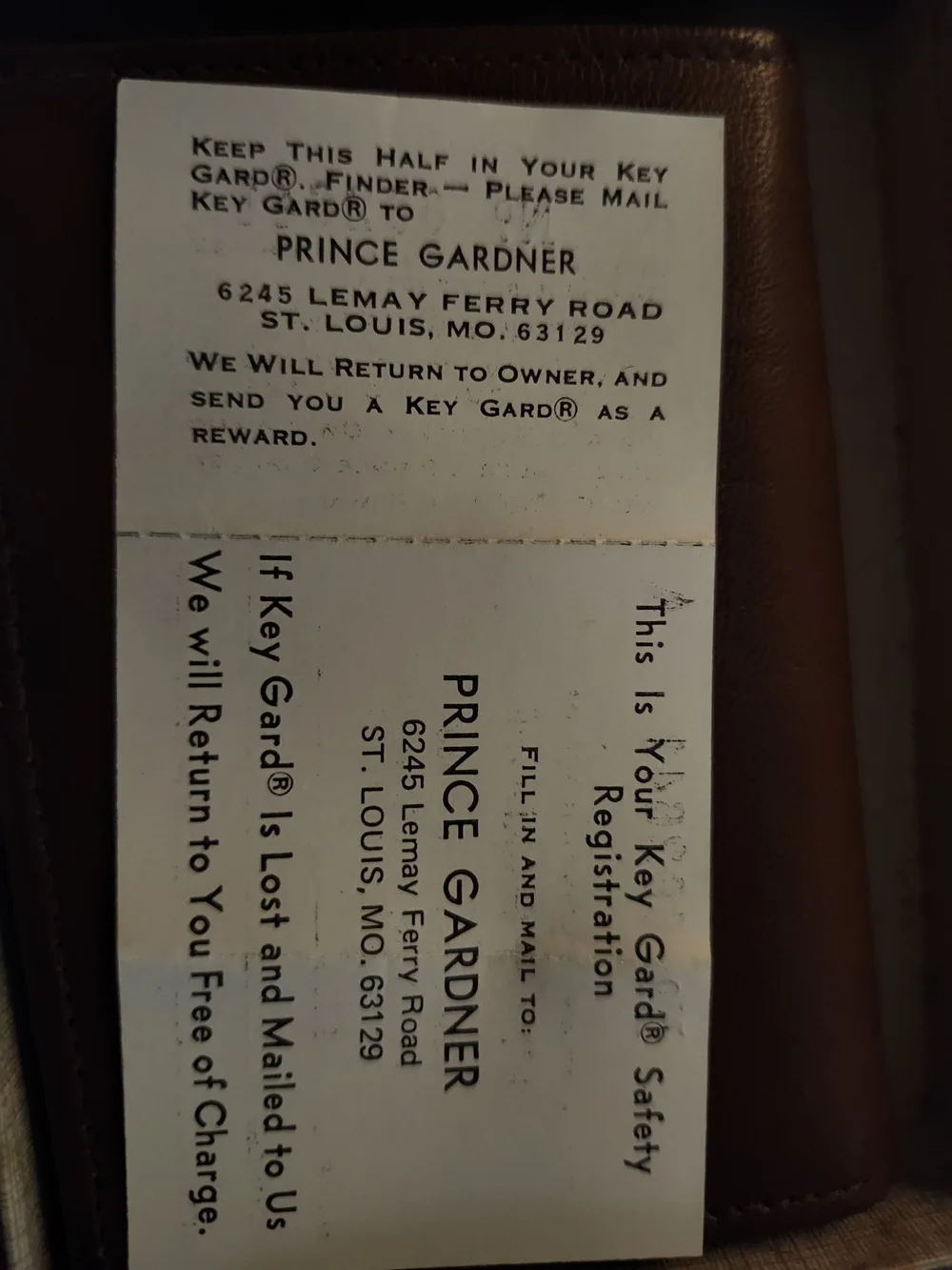Prince Gardner Vintage Wallet and Key Guard-Never Used-New VINTAGE